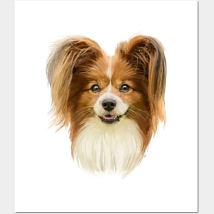 Papillon dog Posters and Art